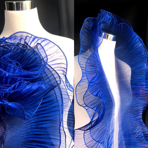 <span class=keywords><strong>Organza</strong></span> Transparent Vague Lumineuse Dentelle Tridimensionnelle Plissée Feuille De Lotus Bord Robe De Mariée Accessoires Designer Tissu <span class=keywords><strong>Organza</strong></span> - Product Image 2