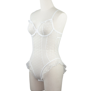 Đồ lót Teddy xuyên thấu liền thân gợi cảm ren bodysuit khóa móc giữa chân - Product Image 4