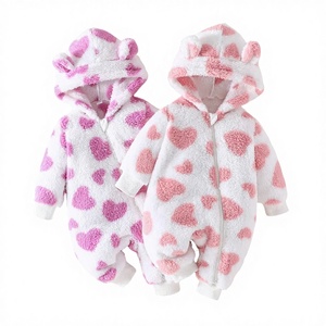 ชุดรอมเปอร์เด็กน่ารักลายหัวใจ ปี 2024 สำหรับเด็กทารกแรกเกิด แขนยาว ติดกระดุม ผ้าโพลีเอสเตอร์/คอตตอน สำหรับฤดูใบไม้ร่วง - Product Image 2