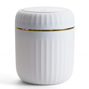 Mini poubelle de bureau à bouton-poussoir, type cylindrique, 4L et moins, pour usage intérieur - Product Image 5