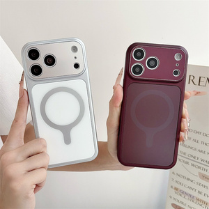 เคสโทรศัพท์มือถือแบบแม่เหล็ก AG Glass Matte รุ่นดั้งเดิม สำหรับ iPhone 18 17 16 15 14 Pro Max ขอบกล้องแบบด้าน สีแดงเชอร์รี่ ฝาหลัง - Product Image 1