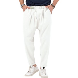 Calças <span class=keywords><strong>Harem</strong></span> Masculinas Novas para Comércio Transfronteiriço, Esportivas Casuais, Modernas e na Moda, Cor Sólida, Cintura Média, Respiráveis, com Pregas Frontais e Gancho Rebaixado - Product Image 5