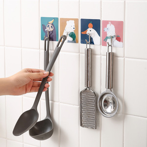 Adhesive Wall Hooks Square Mixed Colors Self-adhesive Home Kitchen Bathroom Novelty Hooks - Product Image 3