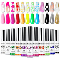 Nuevo Set Profesional de 12 Colores de Gel para Decoración de Uñas, 8ml, Pintura 3D, Gel UV/LED, Venta al Por Mayor