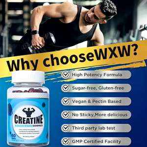 Gomitas de Creatina Monohidrato OEM 5000mg con BCAA, <span class=keywords><strong>Taurina</strong></span>, B6, B12, Sin Azúcar, Veganas, Sin Gluten, Suplemento Pre-Entrenamiento, Marca Privada - Product Image 1