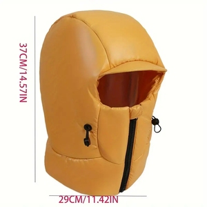 Scaldacollo Termico Antivento Imbottito con Protezione per Orecchie e Viso, Cappuccio con Cerniera Frontale per Sci e Neve - Product Image 6