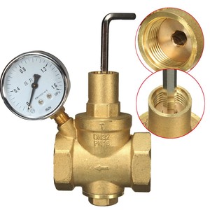 COVNA Commande Urgente Régulateur d'eau en laiton 3/4 pouce avec manomètre DN20 Réducteur de pression d'eau réglable - Product Image 1