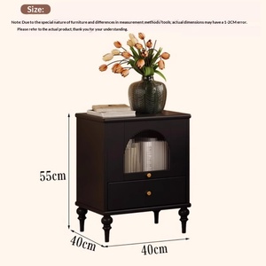 Mesa de Noche de Estilo Francés <span class=keywords><strong>Retro</strong></span>, Totalmente de Madera, Estilo Antiguo, para Dormitorio, <span class=keywords><strong>Pequeña</strong></span>, Creativa y de Alta Gama - Product Image 4