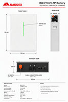 Prix usine RW-F10.2LFP Système solaire hybride domestique Deye mural à semi-conducteurs, 6000 cycles, pour usage résidentiel basse tension hors réseau