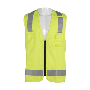 Gilet de sécurité jaune haute visibilité réfléchissant en coton et nylon avec fonctions antistatiques et anti-chaleur - Product Image 1