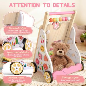 Andador Musical de Lujo para Bebés, de <span class=keywords><strong>4</strong></span> <span class=keywords><strong>a</strong></span> 6 <span class=keywords><strong>Meses</strong></span>, Bonito Andador de Madera con Ruedas para Niñas - Product Image 2