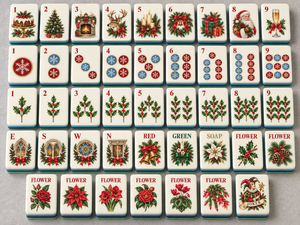 Jeu <span class=keywords><strong>de</strong></span> Mahjong américain en acrylique, 160 tuiles, en stock, motif carillon <span class=keywords><strong>de</strong></span> <span class=keywords><strong>Noël</strong></span>, compatible NMJL, cadeau <span class=keywords><strong>de</strong></span> <span class=keywords><strong>Noël</strong></span>, vente en gros - Product Image 6