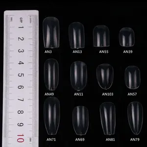 TSZS 500pcs/bag Japanese XS Medium Coffin Round Almond Nail Tips Oval Stiletto Full Cover Extension Clear Nail Tip