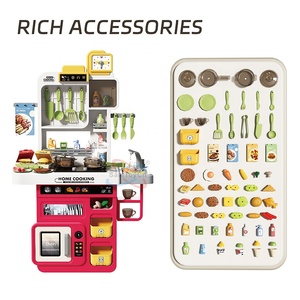 Samtoycn 82CM Ensemble <span class=keywords><strong>de</strong></span> <span class=keywords><strong>cuisine</strong></span> <span class=keywords><strong>de</strong></span> luxe pour enfants avec cuisinière, évier à vapeur et accessoires alimentaires pour <span class=keywords><strong>jeu</strong></span> <span class=keywords><strong>de</strong></span> rôle - Product Image 5