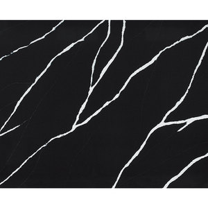 DCT CN7080 – Dalle de quartz noire craquelée, personnalisable OEM/ODM, <span class=keywords><strong>pour</strong></span> espaces commerciaux – Noir intense - Product Image 1