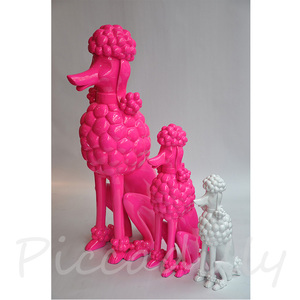 Escultura de perro de caniche de fibra de vidrio a precio de fábrica, producto en oferta - Product Image 1