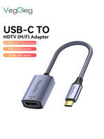 Adaptateur USB C vers HDMI VegGieg 4K 60Hz HDR 10 bits de couleur, câble tressé Type-C mâle vers HDMI femelle, convertisseur vidéo