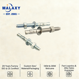 MALAXY 1/4 3/8 1/2 5/8 3/4 스테인리스 스틸 스루 볼트 콘크리트 웨지 앵커 볼트 Ss304 Ss316 웨지 앵커 - Product Image 1