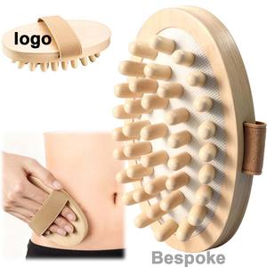 Cepillo de Masaje de Madera Natural con Logotipo Personalizado, Agarre Ergonómico, Peine Masajeador para Cuero Cabelludo, Relajación Corporal, Cepillo para el Cabello - Product Image 1