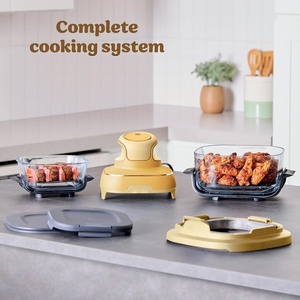 หม้อทอดไร้น้ำมันแบบแยกส่วน ปลอดสารพิษ มองเห็นอาหารด้านในได้ หม้อทอดแก้ว - Product Image 2
