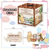 Décorations de fête prénatale, Boîte de tombola pour couches, 50 cartes de billets, Décorations de fête Winnie, Boîte à cartes, Articles de fête