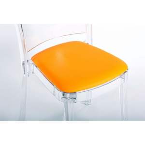 Cuscino in ecopelle NABUK per sedia Lucienne giallo-arancio seduta e cuscino - Product Image 1