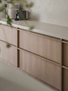 Hotte de cuisine en bois fini, cuisine de luxe, design moderne intelligent, armoires italiennes, îlot de cuisine modulaire en marbre, armoire de cuisine noire - Product Image 6