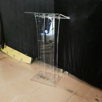 Púlpito de acrílico con iluminación Led transparente, plataforma acrílica, podio, púlpito de Iglesia