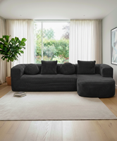 Juego de Sofás en Forma de L, Tejido Ecológico Resistente, Espuma de Alta Densidad, Embalaje al Vacío, para Sala de Estar, Apartamento, Centro Comercial, Hotel, Villa