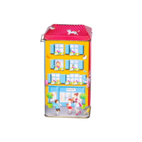 Boîte de rangement pour biscuits en métal réutilisable, design maison fantaisie, tirelire, pour emballage cadeau souvenir de vacances
