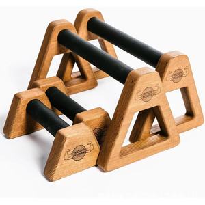 Support de pompes en bois, barre parallèle pour l'entraînement de la force des bras, support en planche de bois massif et aide à l'entraînement aux équilibres sur les mains - Product Image 1
