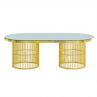 Tables de réception ovales de luxe, tables de banquet de mariage en acier inoxydable de couleur personnalisée pour les salles d'hôtel