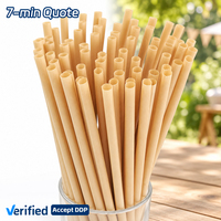 SOTON Pailles jetables en bagasse de canne à sucre naturelles et droites de 200 mm, compostables et écologiques, avec impression de logo personnalisé pour les fêtes