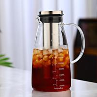Cafetière HIGHWIN multi-capacité en verre borosilicaté à infusion froide avec filtre amovible en acier inoxydable