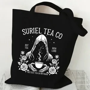 Borse da donna vintage con stampa di fiori e libri "Una donna ben letta è una creatura pericolosa" Borsa tote in tela per amanti dei libri e delle <span class=keywords><strong>donne</strong></span> che amano la lettura - Product Image 5