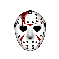 Máscaras de Halloween de HLC China, Fabricante de Máscaras de Fiesta, Impresión de Logotipo Moderno Personalizado, Máscaras Faciales Blancas de Jason, Disfraz de Celebridad