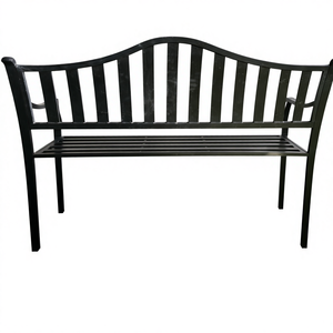 <span class=keywords><strong>Banc</strong></span> de parc en aluminium moulé au design moderne, mobilier de jardin d'extérieur pour utilisation en terrasse, style métallique avec <span class=keywords><strong>panneau</strong></span> en bois - Product Image 1