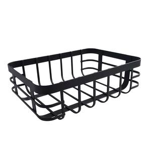 Panier de rangement rectangulaire <span class=keywords><strong>en</strong></span> métal, doublure <span class=keywords><strong>en</strong></span> <span class=keywords><strong>toile</strong></span> <span class=keywords><strong>blanche</strong></span>, cadre <span class=keywords><strong>en</strong></span> fer noir mat, panier de rangement de noël pour le service du pain - Product Image 5