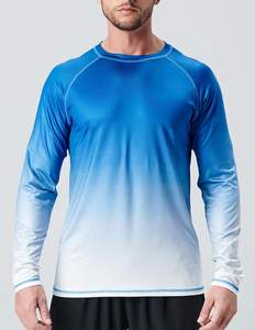 맞춤형 남성용 태양 보호 긴 소매 수영 셔츠 UPF 50 + 루즈핏 래쉬가드 낚시 빠른 건조 래쉬가드 - Product Image 2