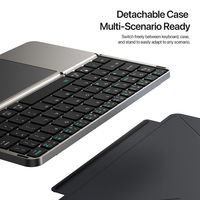 Nouveau clavier Bluetooth triple pliable avec pavé tactile, ultra-fin, rétroéclairage RGB, support détachable, rechargeable Type-C, compatible multi-appareils
