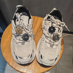 Sepatu Gemstone liontin modis gesper bunga, sepatu balet Premium hati gadis, aksesori bunga sepatu Dekorasi - Product Image 4