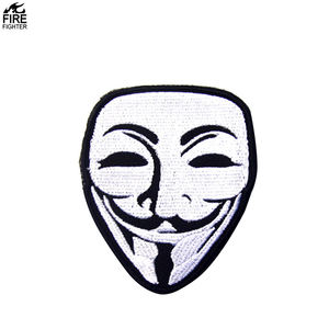 Patch brodé en tissu durable, motif visage de personnage de <span class=keywords><strong>film</strong></span> 'V' de 'Vengeance', pour masque tactique, sacs, chapeaux, vestes, DIY - Product Image 1