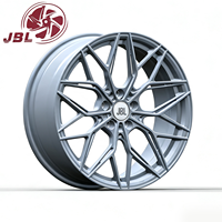 Jantes forgées monobloc 16-24 pouces, finition argent mat, à rayons maillons, concaves profondes, en alliage d'aluminium pour voitures de sport, berlines, coupes et SUV