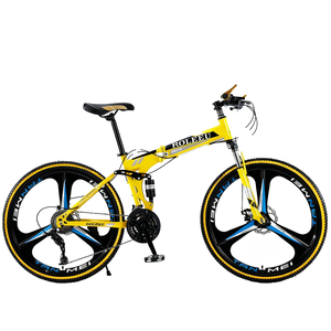 Bicicletta Pieghevole con Doppio Ammortizzatore, Freni a Disco, Velocità Variabile, Stile Mountain Bike Unisex per Studenti, Design con Ruota Integrata - Product Image 2