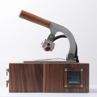Machine manuelle en bois de noyer pour dorure du cuir, outil artisanal de gaufrage du cuir, presse à embosser, machine à moule en cuivre pour carnets en papier