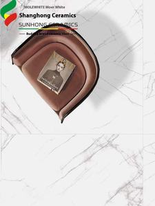 Moore Carreaux de sol métalliques émaillés modernes 750X1500 Carreaux de peau pour toute la <span class=keywords><strong>maison</strong></span> pour cuisine salon toilette Carreau de tableau blanc - Product Image 5