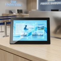 Terminal tactile de bureau 8 pouces RK3288 Android 6.8 de type L pour système de gestion des files d'attente bancaires et hospitaliers, avec fonction de retour d'information, OEM ODM