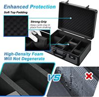 Grande boîte de rangement pour cartes gradées à 4 rangées avec serrure à combinaison - Étui pour cartes de sport, pour slabs, toploaders et cartes non montées