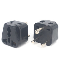 Adaptateur de voyage universel 2-en-1 personnalisé avec logo, mini prise CE en ABS et cuivre 10A, 2 sorties AC 100V-250V pour la Thaïlande et l'Inde