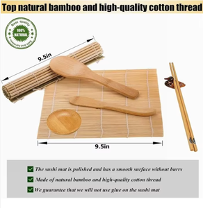 Kit para Hacer <span class=keywords><strong>Sushi</strong></span> de 16 Piezas, Molde de Bambú para <span class=keywords><strong>Sushi</strong></span> DIY con Múltiples Formas, Espátula para Arroz, Kit de <span class=keywords><strong>Sushi</strong></span> Fácil de Usar - Product Image 2